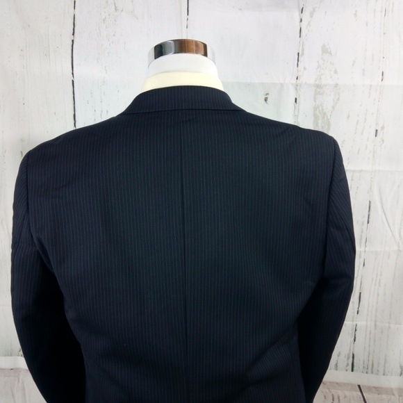 Joseph Abboud 40R Blue Pinstripe Suit Blazer Sport - Picture 5 of 8